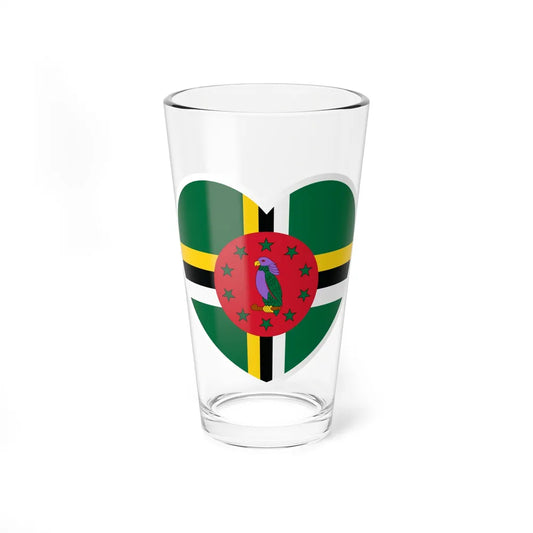 Heart Flag of Dominica - Pint Glass 16oz-16oz-Go Mug Yourself