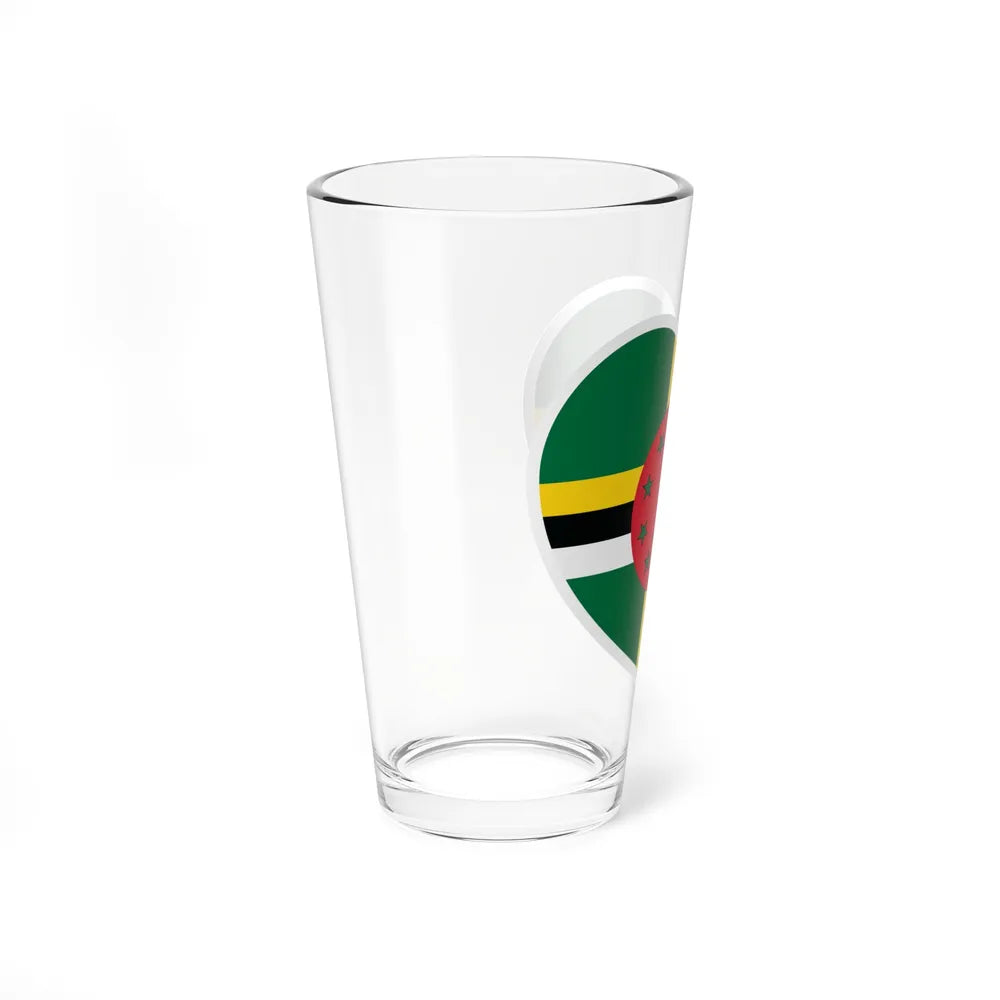 Heart Flag of Dominica - Pint Glass 16oz-Go Mug Yourself