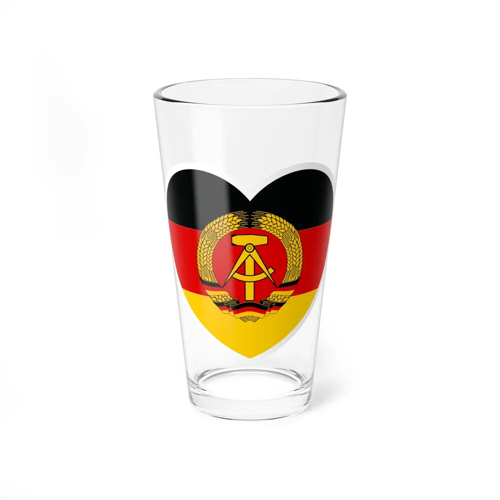 Heart Flag of East Germany - Pint Glass 16oz-16oz-Go Mug Yourself