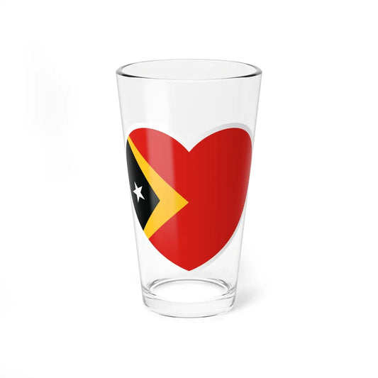 Heart Flag of East Timor - Pint Glass 16oz-16oz-Go Mug Yourself