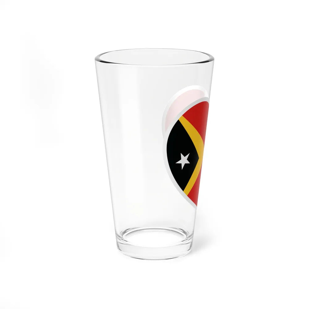 Heart Flag of East Timor - Pint Glass 16oz-Go Mug Yourself