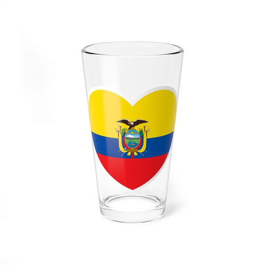 Heart Flag of Ecuador - Pint Glass 16oz-16oz-Go Mug Yourself