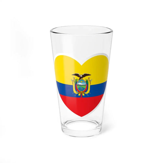 Heart Flag of Ecuador - Pint Glass 16oz 16oz - Go Mug Yourself