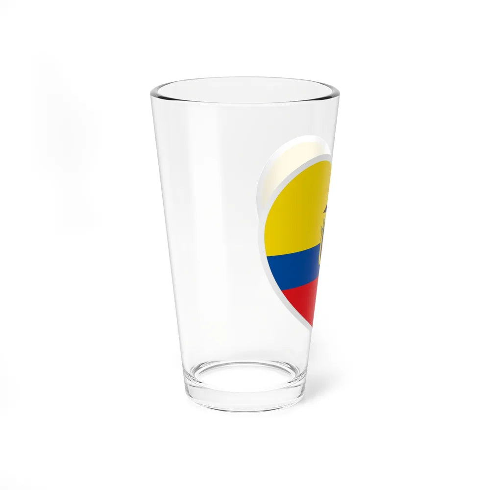 Heart Flag of Ecuador - Pint Glass 16oz-Go Mug Yourself