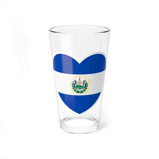 Heart Flag of El Salvador - Pint Glass 16oz 16oz - Go Mug Yourself