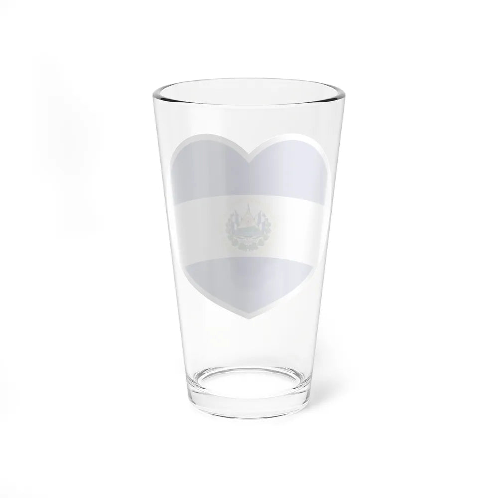 Heart Flag of El Salvador - Pint Glass 16oz-Go Mug Yourself