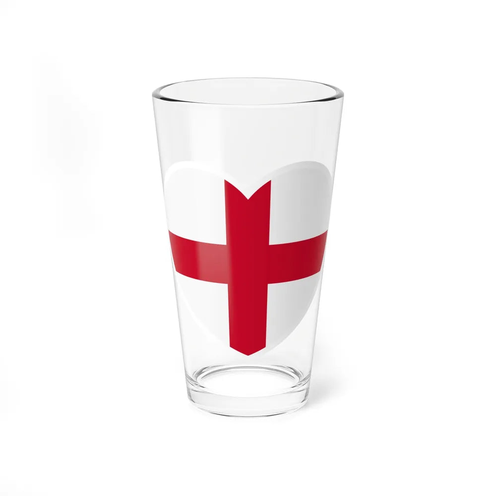 Heart Flag of England - Pint Glass 16oz-16oz-Go Mug Yourself