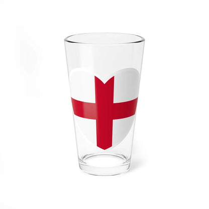 Heart Flag of England - Pint Glass 16oz-16oz-Go Mug Yourself