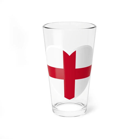 Heart Flag of England - Pint Glass 16oz 16oz - Go Mug Yourself