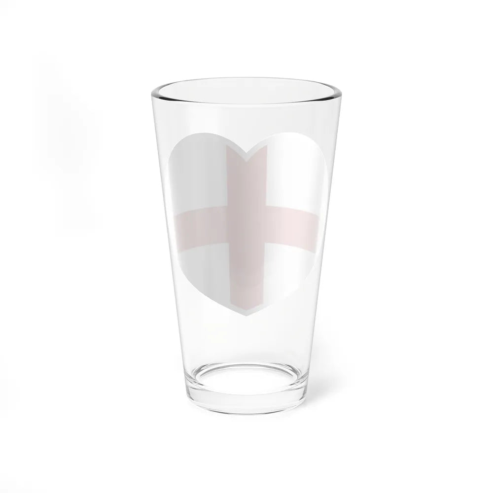 Heart Flag of England - Pint Glass 16oz-Go Mug Yourself