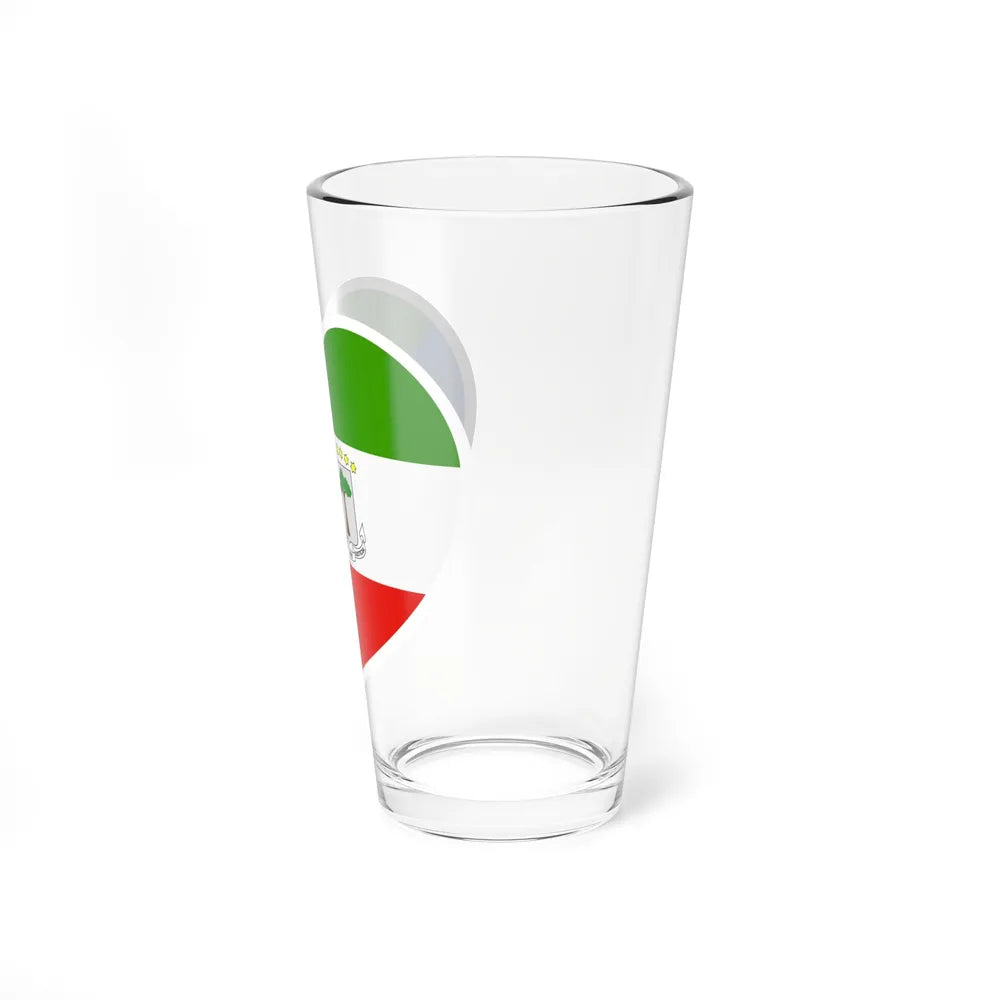 Heart Flag of Equatorial Guinea - Pint Glass 16oz-Go Mug Yourself