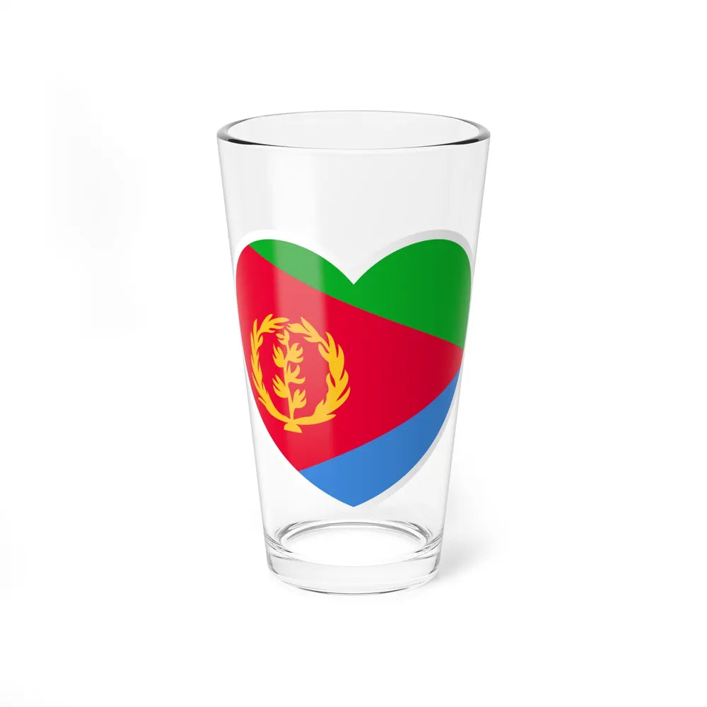 Heart Flag of Eritrea 1993-1995 - Pint Glass 16oz-16oz-Go Mug Yourself