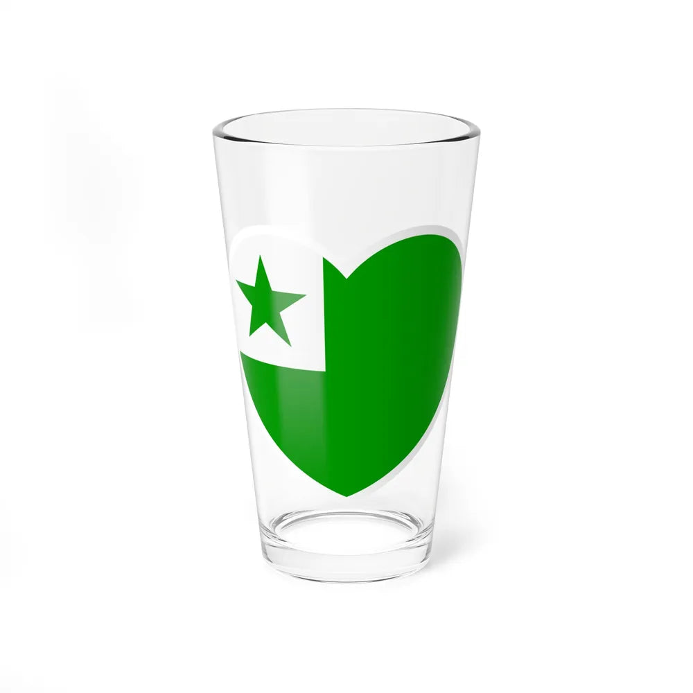 Heart Flag of Esperanto - Pint Glass 16oz-16oz-Go Mug Yourself