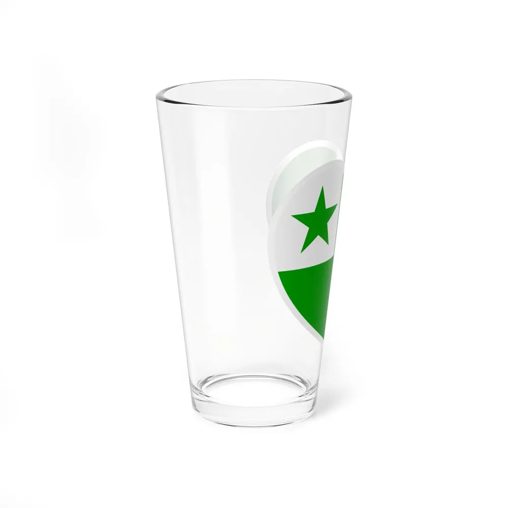 Heart Flag of Esperanto - Pint Glass 16oz-Go Mug Yourself