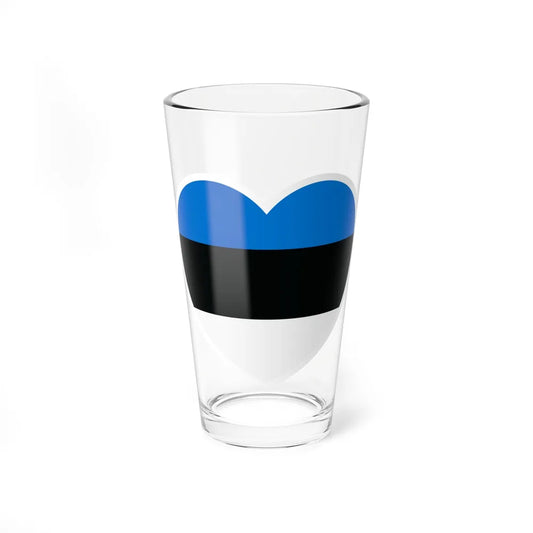 Heart Flag of Estonia - Pint Glass 16oz-16oz-Go Mug Yourself