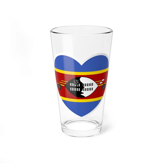 Heart Flag of Eswatini - Pint Glass 16oz-16oz-Go Mug Yourself