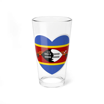 Heart Flag of Eswatini - Pint Glass 16oz 16oz - Go Mug Yourself