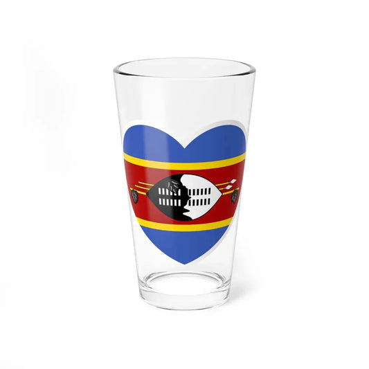 Heart Flag of Eswatini - Pint Glass 16oz 16oz - Go Mug Yourself
