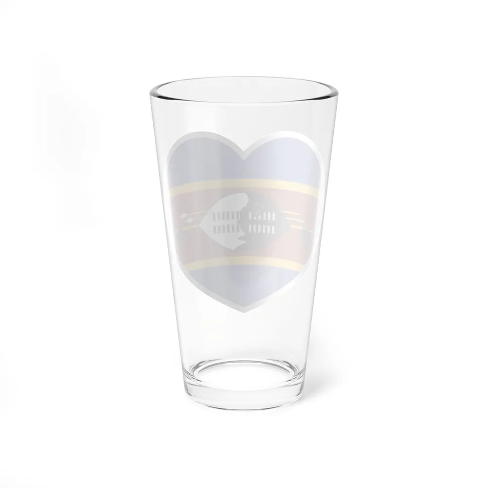 Heart Flag of Eswatini - Pint Glass 16oz-Go Mug Yourself