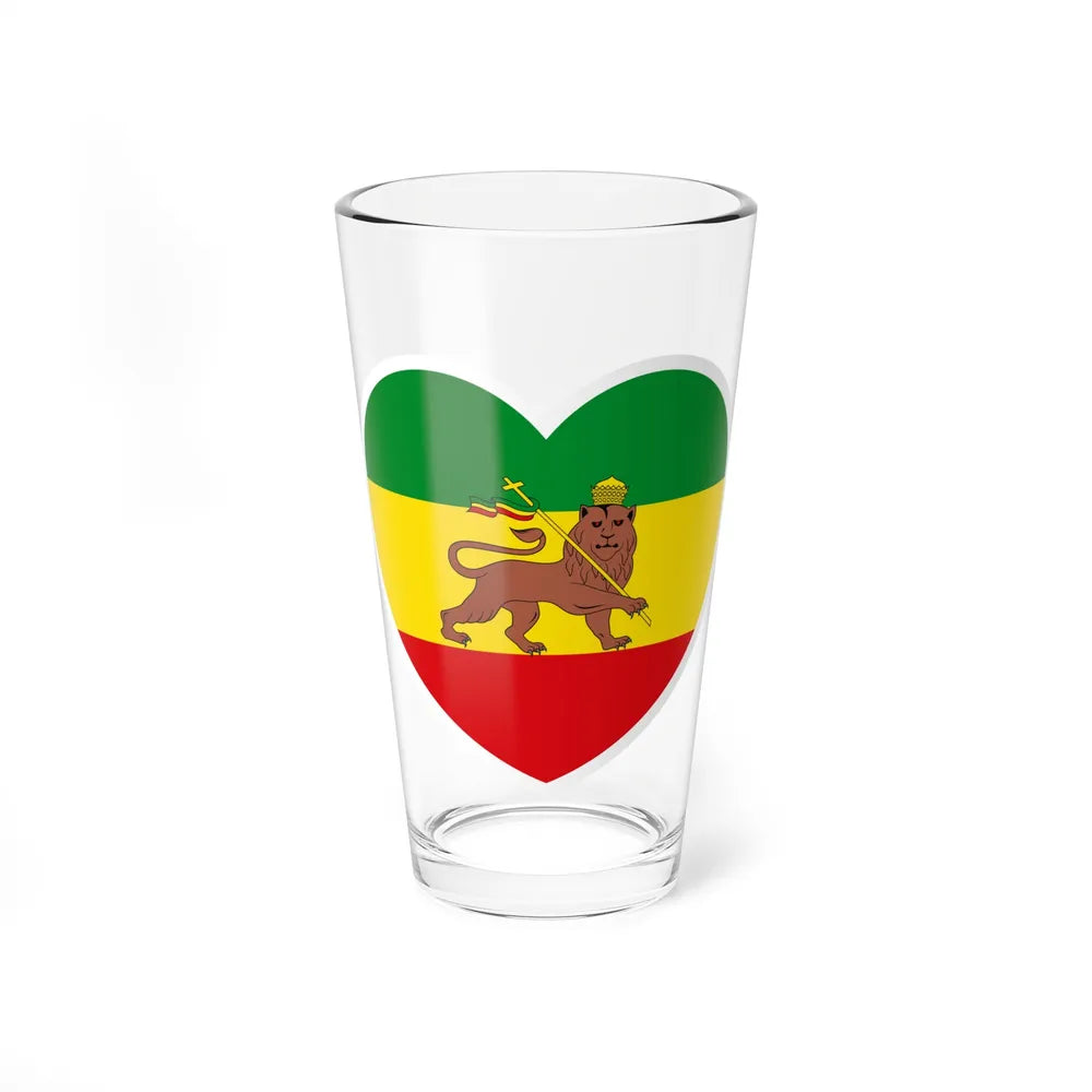 Heart Flag of Ethiopia 1897-1974 - Pint Glass 16oz-16oz-Go Mug Yourself