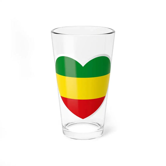 Heart Flag of Ethiopia 1975-1987, 1991-1996 - Pint Glass 16oz 16oz - Go Mug Yourself
