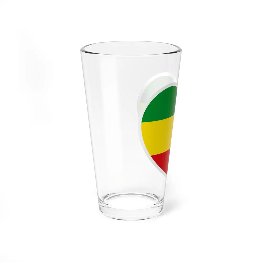 Heart Flag of Ethiopia 1975-1987, 1991-1996 - Pint Glass 16oz-Go Mug Yourself