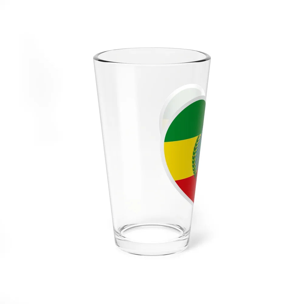 Heart Flag of Ethiopia 1987-1991 - Pint Glass 16oz-Go Mug Yourself