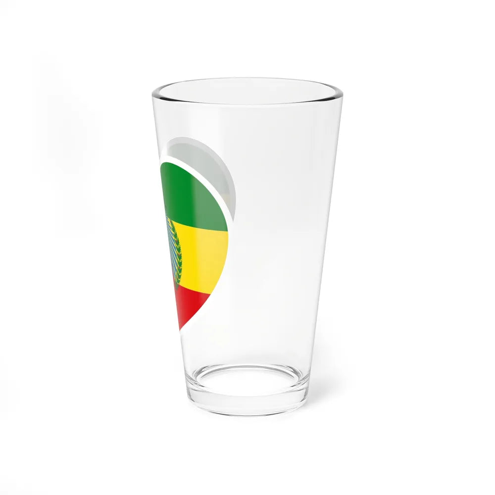 Heart Flag of Ethiopia 1987-1991 - Pint Glass 16oz-Go Mug Yourself