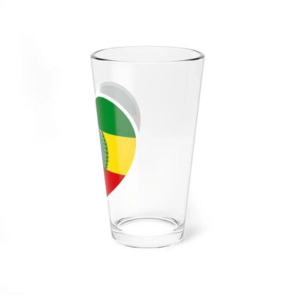 Heart Flag of Ethiopia 1987-1991 - Pint Glass 16oz - Go Mug Yourself