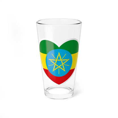 Heart Flag of Ethiopia 1996-2009 - Pint Glass 16oz 16oz - Go Mug Yourself