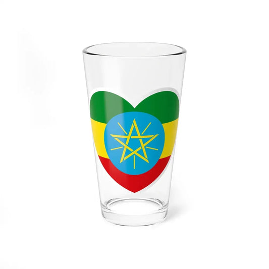 Heart Flag of Ethiopia 1996-2009 - Pint Glass 16oz 16oz - Go Mug Yourself