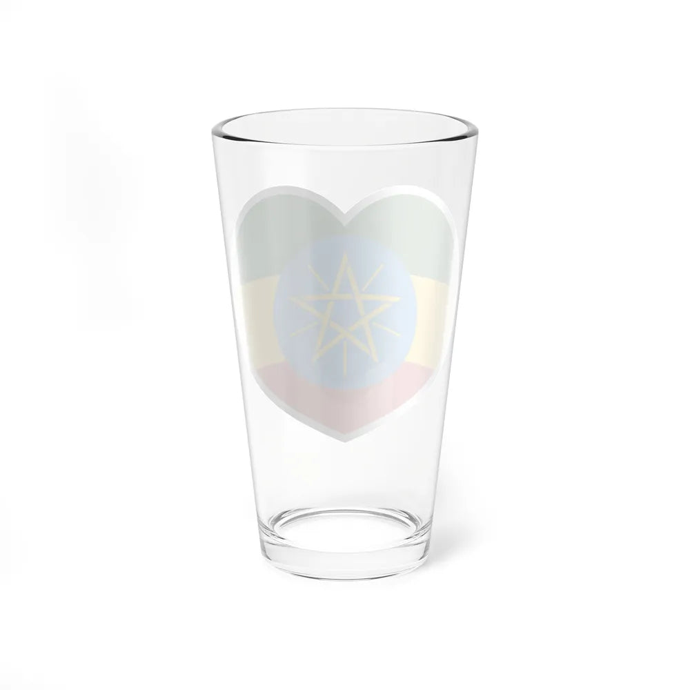 Heart Flag of Ethiopia 1996-2009 - Pint Glass 16oz-Go Mug Yourself