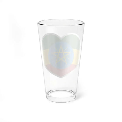 Heart Flag of Ethiopia 1996-2009 - Pint Glass 16oz - Go Mug Yourself