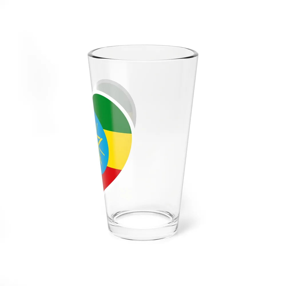 Heart Flag of Ethiopia 1996-2009 - Pint Glass 16oz-Go Mug Yourself