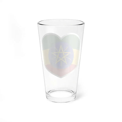 Heart Flag of Ethiopia - Pint Glass 16oz - Go Mug Yourself