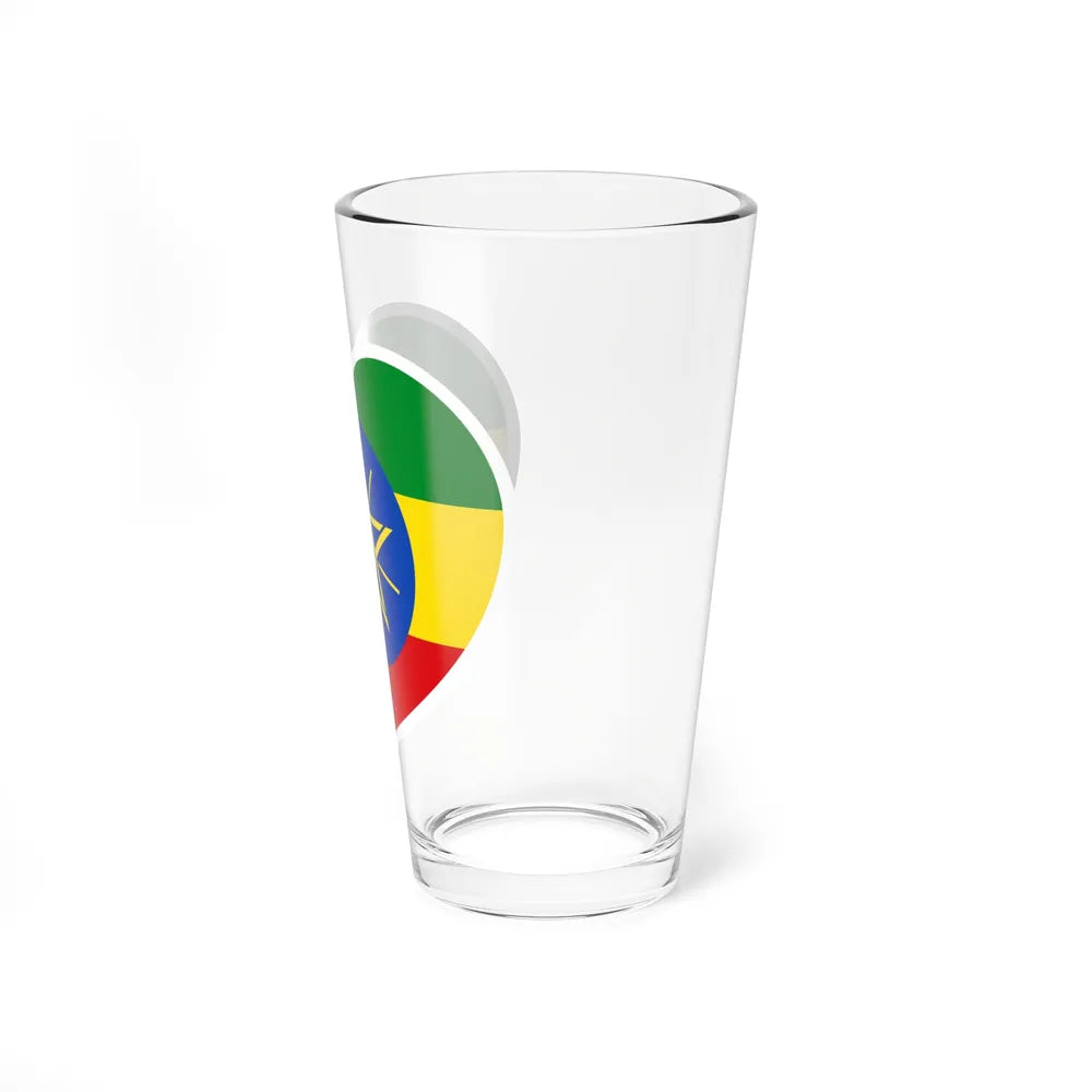 Heart Flag of Ethiopia - Pint Glass 16oz-Go Mug Yourself