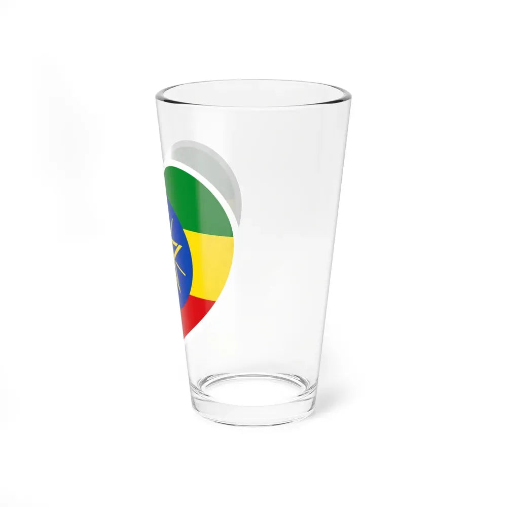 Heart Flag of Ethiopia - Pint Glass 16oz - Go Mug Yourself