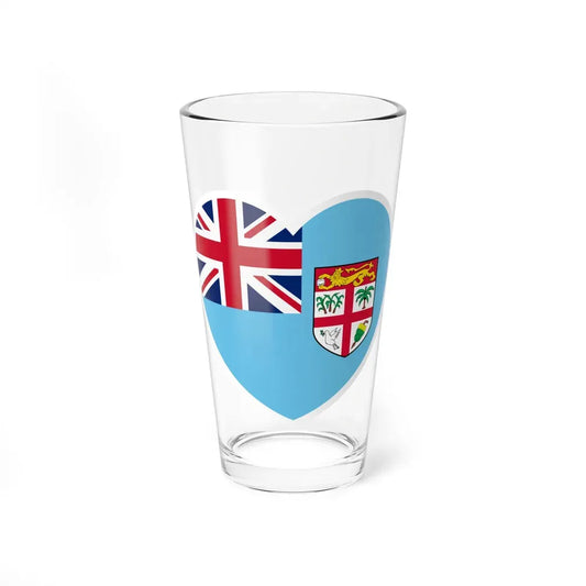 Heart Flag of Fiji - Pint Glass 16oz 16oz - Go Mug Yourself