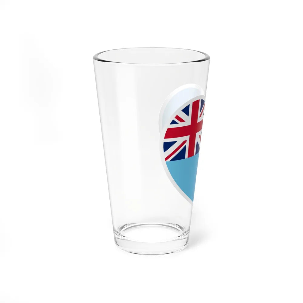 Heart Flag of Fiji - Pint Glass 16oz-Go Mug Yourself