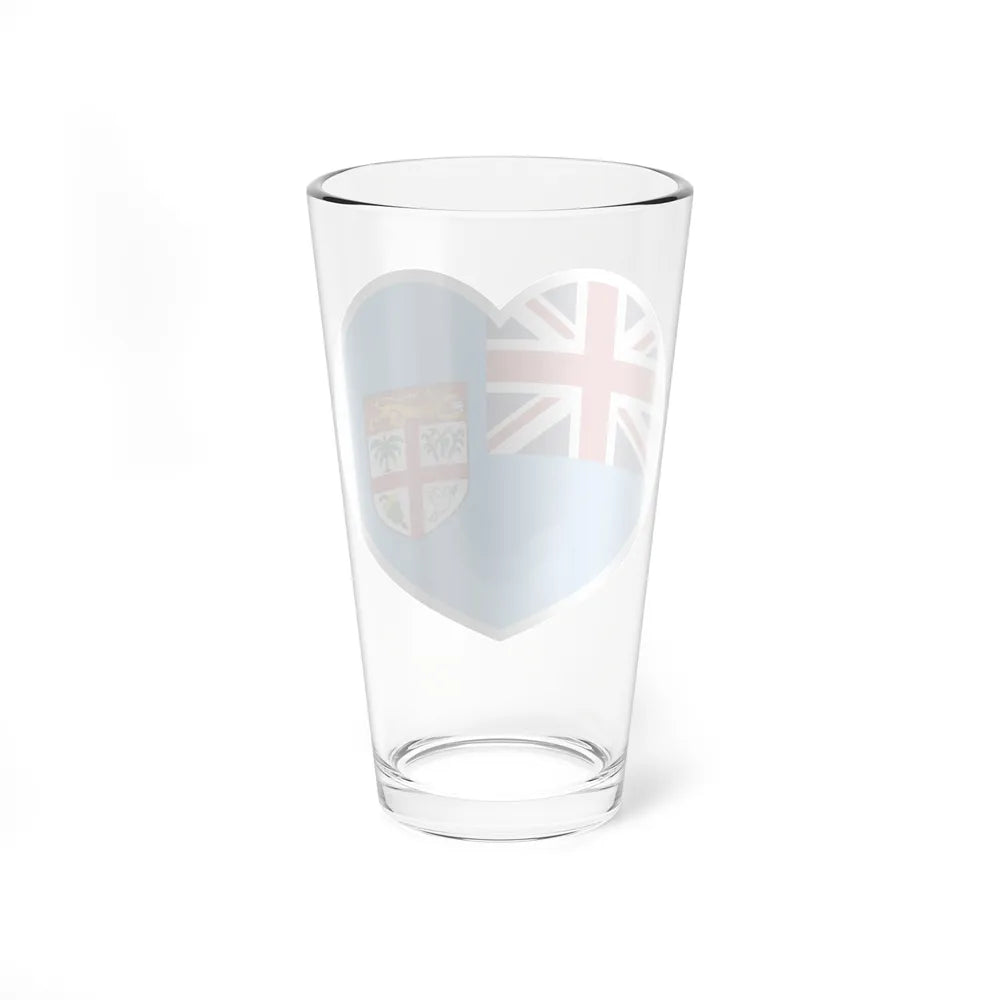 Heart Flag of Fiji - Pint Glass 16oz-Go Mug Yourself