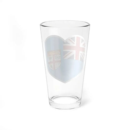 Heart Flag of Fiji - Pint Glass 16oz - Go Mug Yourself