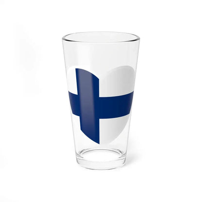 Heart Flag of Finland - Pint Glass 16oz 16oz - Go Mug Yourself