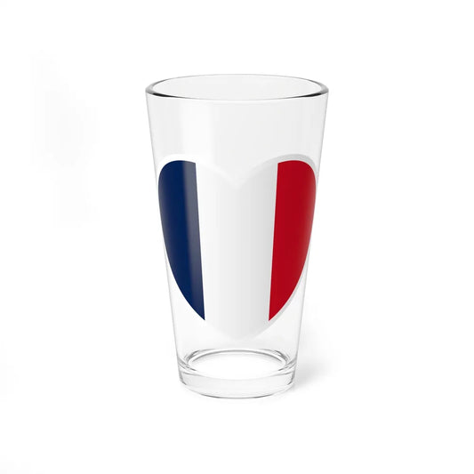 Heart Flag of France - Pint Glass 16oz-16oz-Go Mug Yourself