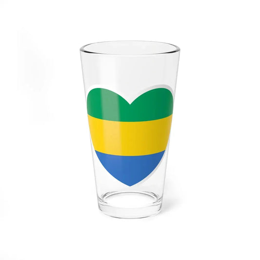 Heart Flag of Gabon - Pint Glass 16oz 16oz - Go Mug Yourself