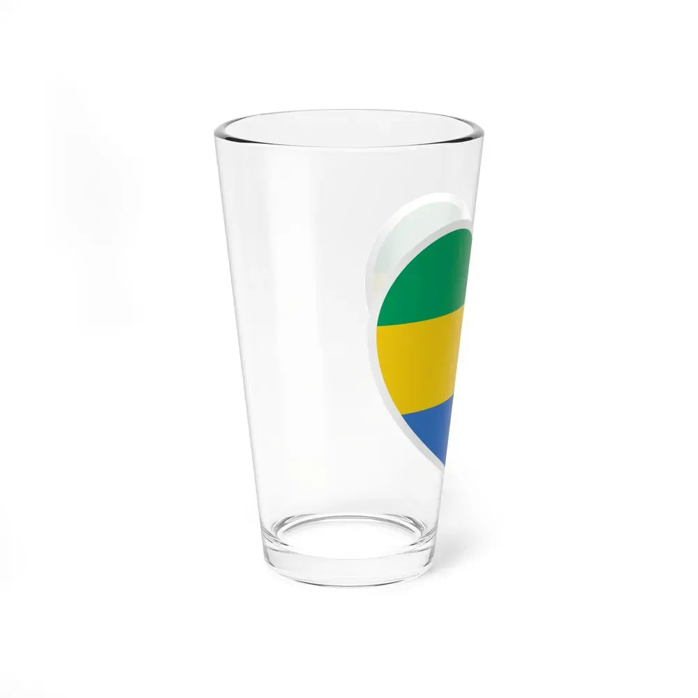 Heart Flag of Gabon - Pint Glass 16oz - Go Mug Yourself