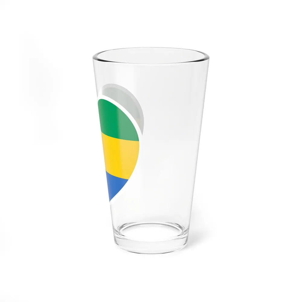 Heart Flag of Gabon - Pint Glass 16oz-Go Mug Yourself