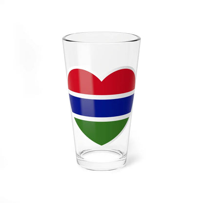 Heart Flag of Gambia - Pint Glass 16oz-16oz-Go Mug Yourself