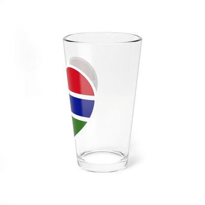 Heart Flag of Gambia - Pint Glass 16oz-Go Mug Yourself