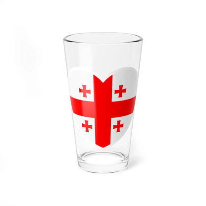 Heart Flag of Georgia - Pint Glass 16oz-16oz-Go Mug Yourself