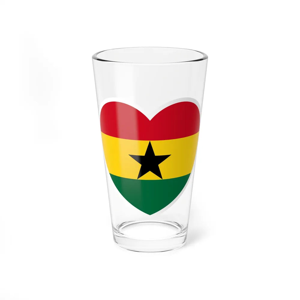 Heart Flag of Ghana - Pint Glass 16oz-16oz-Go Mug Yourself